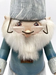 Wood By Zim’s Cascanueces 1997 Mago Elfo Papá Noel con gafas 15” - Imagen 1 de 21