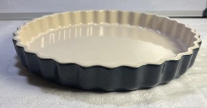 Emile Henry blaue Keramik Quiche Flan Tarte Schale französische Backform Frankreich #60 - Bild 1 von 9