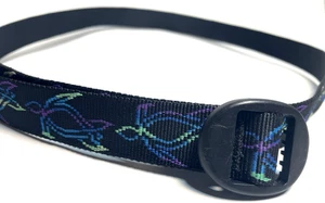 Cinturón Tortuga Retro Bison Designs Negro Púrpura Azul Verde Talla Grande 42" Largo - Imagen 1 de 6