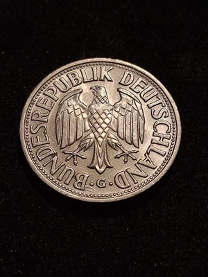 Moneda de error de 1 marco alemán 1950 G República Federal de Alemania troqueles chocados  Foto 1 de 4