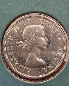 Kanada Royal Coat of Arms 50 Cent Münze, 1964 Canadian .800 Silber Stempelglanz - Bild 1 von 2