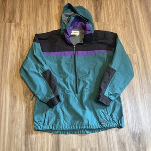 Chaqueta cortavientos vintage L.L.Bean morado y verde. Unisex Grande. - Imagen 1 de 6