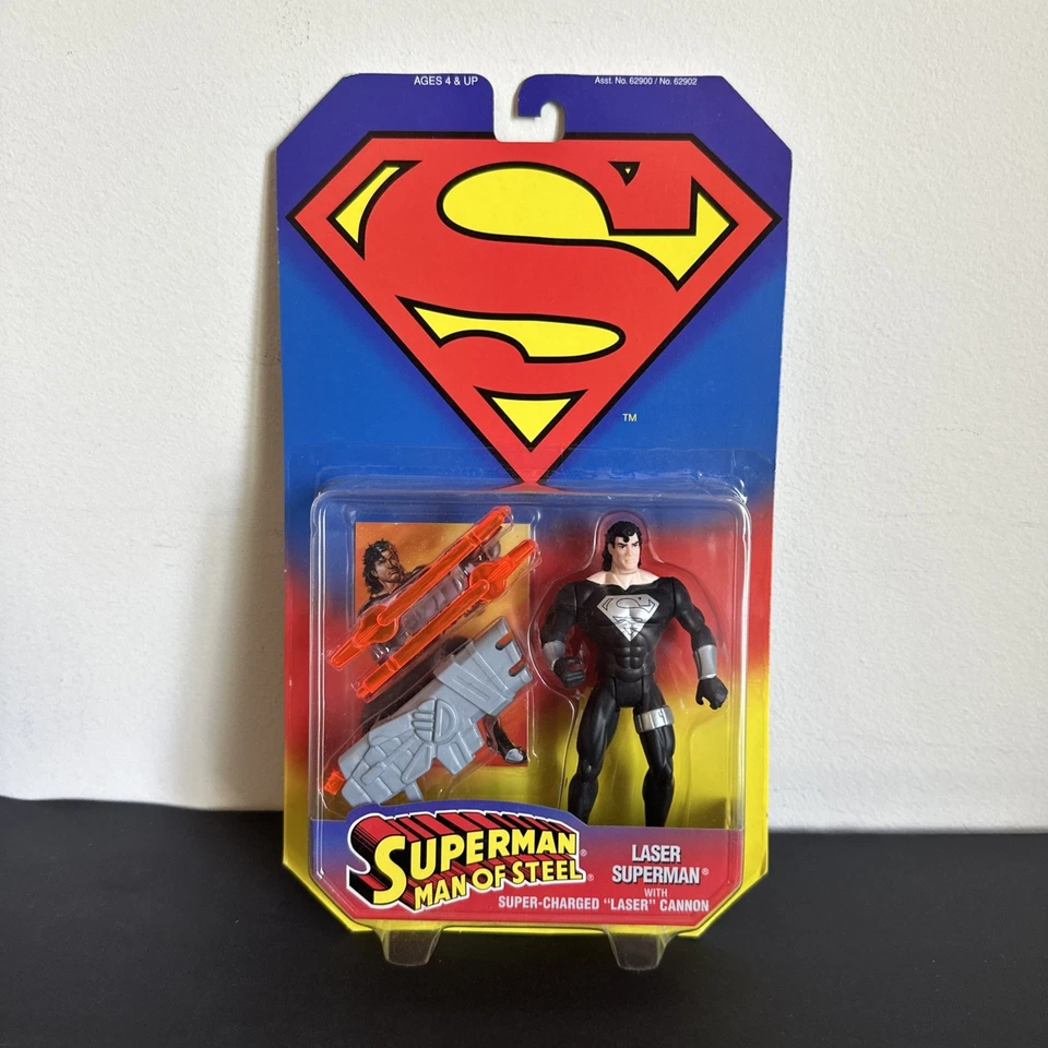 1995 Kenner Superman Man of Steel Action Figure Laser Cannon Vintage