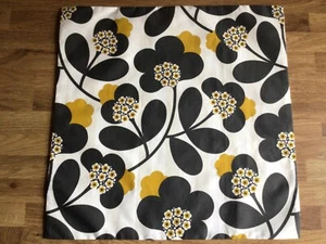 16” Cushion Cover Made W/ Orla Kiely Japonica Flowers & Joules Stripe Ochre New - Picture 1 of 6