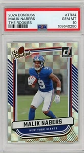 2024 PANINI DONRUSS THE ROOKIES #TR34 MALIK NABERS ROOKIE RC PSA 10 - Foto 1 di 2