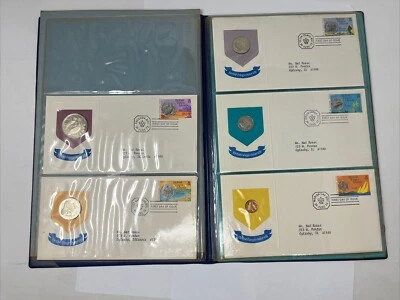 1973 Ilhas Virgens Britânicas conjunto à prova de 5 moedas com capas de 1º dia - Imagem 1 de 4