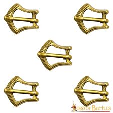 Belt Buckles Pure Solid Brass Medieval Leather Accessory Small Set of 5