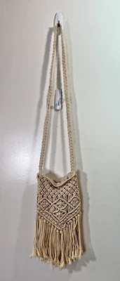 Bolso Bandolera Sin Marca Para Mujer Crochet Talla OS Crema Boho Festival Playa Artístico Foto 1 de 4
