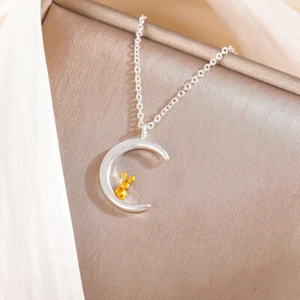 Moon Rabbit Necklace 925 Sterling Silver Necklace - Bild 1 von 3