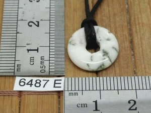 Donut AGATE ARBRE 15 mm + cordon reglable pendentif collier lithotherapie reiki - Picture 1 of 2
