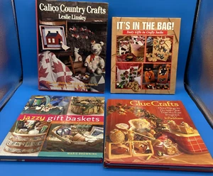 CRAFT BOOKS LOT 4 vintage 1980s 1990s 2000s Crafts Gifts Bags Baskets Bazaar - Picture 1 of 24