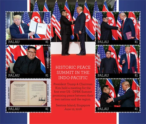 Palau 2018 - Peace Summit, Trump, Kim Jong-un - Sheet of 6v - Scott 1388 - MNH Cover