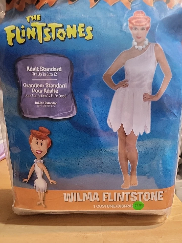 Disfraz de mujer clásico de pedernal Wilma blanco talla 12 #4098 Foto 1 de 3