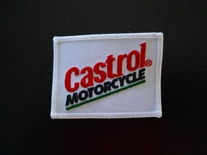 Vintage Castrol Lubricants Racing Cloth Patch Badge Motorcycle White - Picture 1 of 1