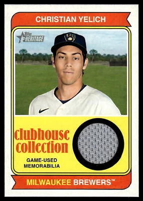 CHRISTIAN YELICH 2023 Topps Heritage CLUBHOUSE COLLECTION RELIC BREWERS CCR-CY - Image 1 of 2