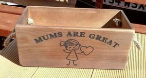  Large size rustic wooden "MUMS ARE GREAT" box. Ideal as a gift box. - Picture 1 of 4