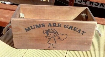  Large size rustic wooden "MUMS ARE GREAT" box. Ideal as a gift box. - Image 1 of 4