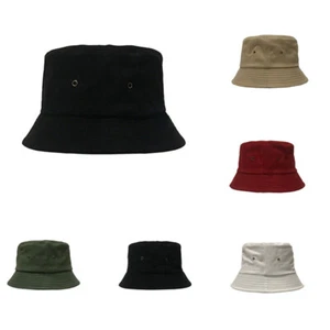 Travel Sun Hat Summer Festival Lightweight Cotton Bucket Hat Short Brim - Picture 1 of 14