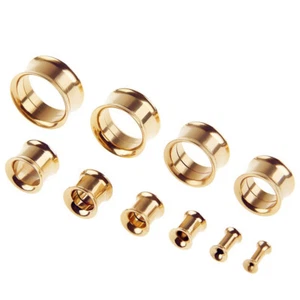 Pair Surgical Steel Screw Fit Double Flare Flesh Tunnel Ear Plug Gauge Expander - Picture 1 of 15