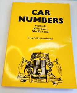 Car Numbers Compiled By Noel Woodall 1969 Very Good Condition Rare Book