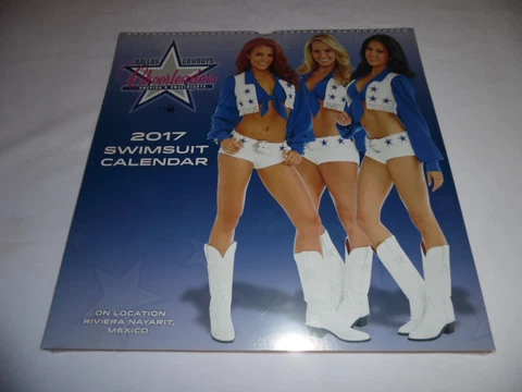 NEW 2017 Dallas Cowboys Cheerleaders Swimsuit Wall Calendar, 15"X15" Turner Lic Cover