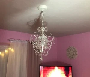 Ivory Pendant Crystal Chandelier Ceiling Lights Modern Fixture Mini Kitchen Dini - Picture 1 of 22