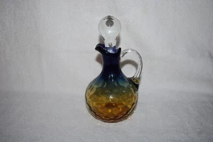 SCHÖNE BLUERINA BERNSTEIN COINDOT BÖHMISCHE KUNST GLAS KRUZIFIX 70er JAHRE - Bild 1 von 5