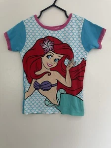 Disney Princess Kids Girls Ariel The Little Mermaid Lace Trim PJ Top Multi Sz 6 - Picture 1 of 5