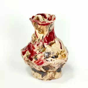 Scultura vaso "Grotta Lascaux" 10 cm w6 pezzo unico ceramica Prof.em Loeschner-Gornau - Foto 1 di 9