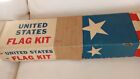 Vintage United States American Flag Metal Pole Kit