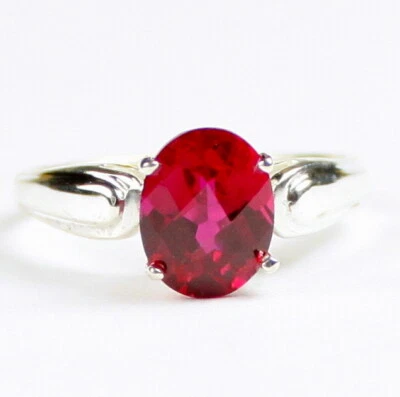 CREATED RUBY Sterling Silver Ladies Ring -Handmade •SR058 - Image 1 of 4