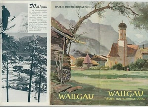antiguo folleto plegable Wallgau Baviera altas montañas fotos dibujos 1954 - Imagen 1 de 3