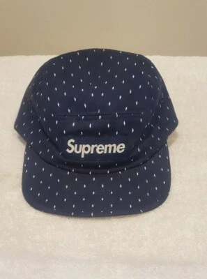 Supreme Box Logo Diamond Navy Snap Back Cap 5 Panel USA Never Worn Deadstock  - Image 1 of 4