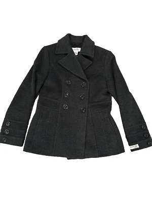 Abrigo para mujer St John’s Bay talla XS negro lana abrigo guisante  Foto 1 de 4