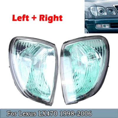 1Pair Fits Lexus LX470 1998-2007 Front Side Bumper Turn Signal Light Corner Lamp - Image 1 of 4