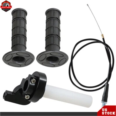 7/8" Motorcycle Twist Throttle Handle Grip with Cable 50-250CC motocross ATV - Image 1 of 4