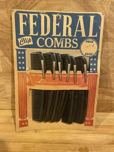 Vintage RARE NOS Federal Clip Combs Store Display Of 9 Combs - Picture 1 of 16