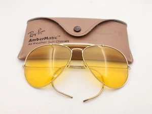 Vintage B&L Ray Ban Bausch & Lomb Ambermatic 62 mm Outdoorsman Aviator con estuche - Imagen 1 de 17