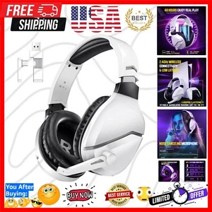 Adjustable Over-Ear Gaming Headset - Bluetooth & Wired Compatibility with PS4/PC - Picture 1 of 11