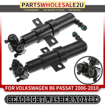 2pcs Headlight Washer Nozzle for Volkswagen Passat B6 2006-2010 Front Left+Right Foto 1 de 4