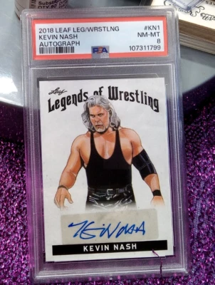 2018 LEAF KEVIN NASH LEGENDS  AUTO AUTOGRAPH KN 1 PSA 8 WRESTLING - Image 1 of 4
