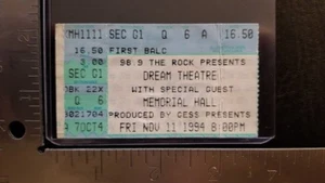 DREAM THEATRE / FATES WARNING - NOV. 11, 1994 MEMORIAL HALL CONCERT TICKET STUB - Picture 1 of 1