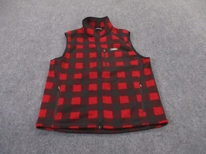 LL Bean Vest Jacket Mens L Red Plaid Slighty Fitted Outdoors Work Hiking Sweater - Picture 1 of 8