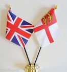 United Kingdom & Sark Channel Islands Double Friendship Table Flag Set