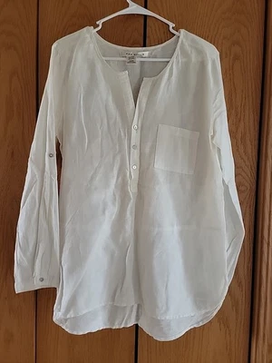 Top Max Studio Lino Mezcla Algodón Boho Talla L Bohemio Marfil Foto 1 de 3