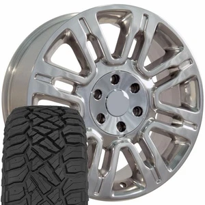 OE Wheels FR98 20x8.5 Polished Wheels & 275/55R20 R/T Tires Set 6X135 44ET - Picture 1 of 5