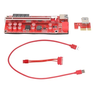 PCIE Riser 1x To 16x 10 Capacitors PCIE Riser 1x To 16x Adapter With USB 3.0 NEW - Afbeelding 1 van 12