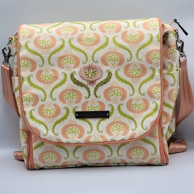 Petunia Pickle Bottom Boxy Backpack Diaper Bag Cascading Bayou White Peach Green - Image 1 of 4