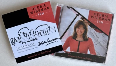 DEBBIE WISEMAN * TEN-MEMORIES FOR SOLO PIANO * 12 TRK CD w EXCLUSIVE SIGNED CARD - Image 1 of 4