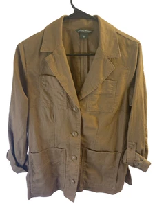Eddie Bauer Jacket Women's Size S Brown Pockets Roll Up Sleeves - Picture 1 of 21